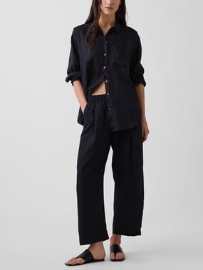 NWT Gap Linen-Blend Easy Barrel Pants